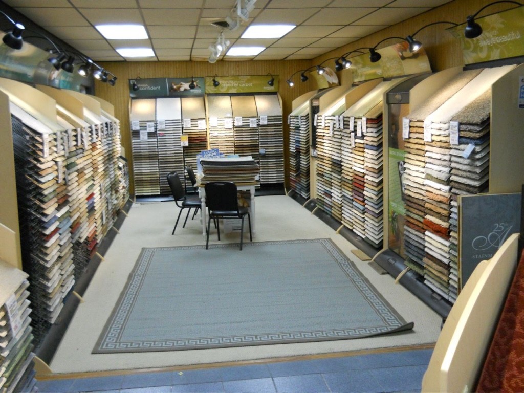 Variety of flooring products in showroom | Custom Carpet Centers